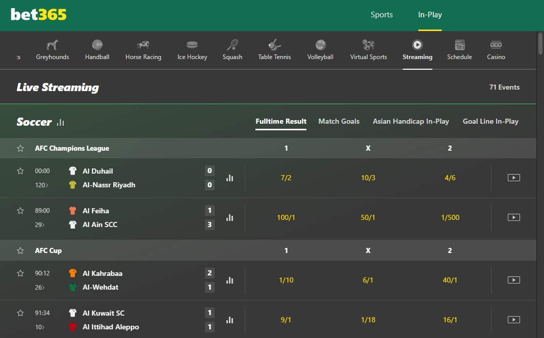Bet365 live football streaming